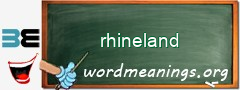 WordMeaning blackboard for rhineland